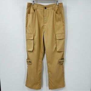 MANFINITY Men's Tan Multi Pocket Cargo Pants Size Medium